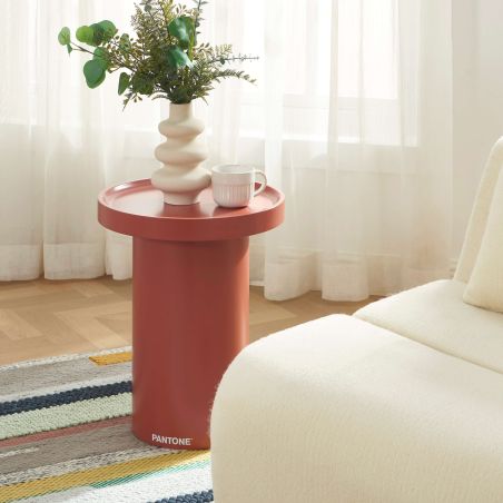 Table d'appoint PANTONE finition laquée mate terracotta 40cm